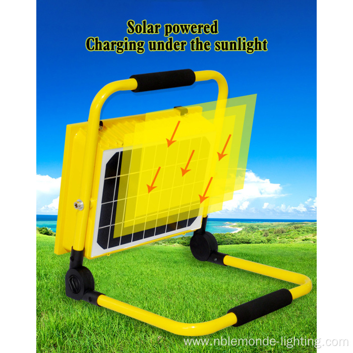 Solar Powered Led Portable Work Light Floodlight
